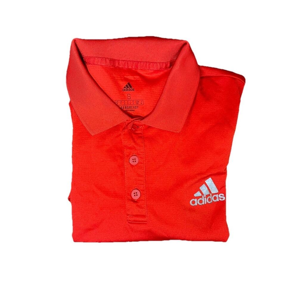 adidas Red Polo Shirt with White Logo
